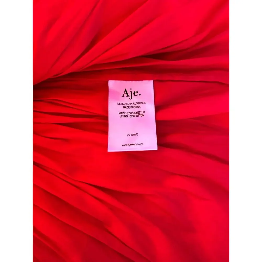 Aje. Rhythmic Tiered Frill Skirt Scarlet Red Mini 8